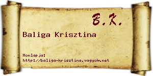 Baliga Krisztina névjegykártya